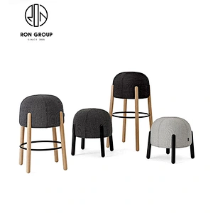 Wholesale Italian Wood Bar Stool With PU Leather Seat