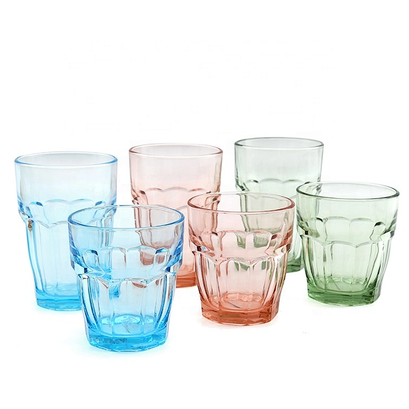 Home Decor Clear Colored Transparent Tempered Water Glass