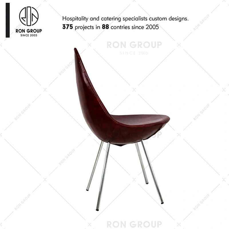 Modern pu leather stainless steel dining room chair for restaurant