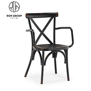 Espresso Metal Cross Back Chair for sale