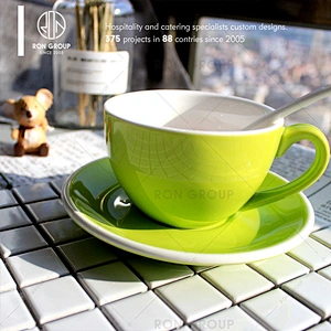 Ceramic Coffee Cup With Saucer Used For Coffee Shop