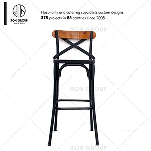 Wholesale Coffee Shop Vintage Crossback Wood Bar Chair