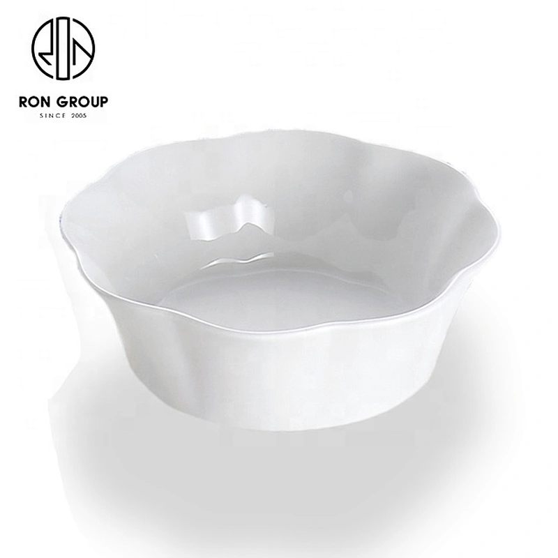 Advanced Custom White Ceramic Flower Shaped Bowl For Restaurant