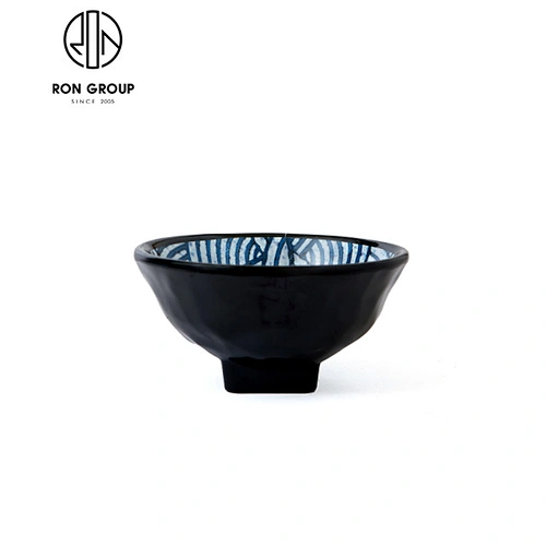 Wholesale ceramic square footed round bowls for restaurant