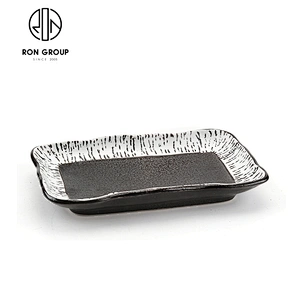Nordic Style Restaurant Ceramic Sushi Dishes Rectangular Food Plate
