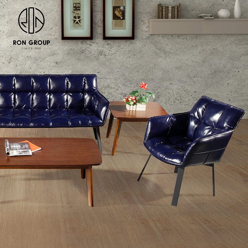 Modern Living Room Leather Metal Inner Frame Leisure Dining Chair