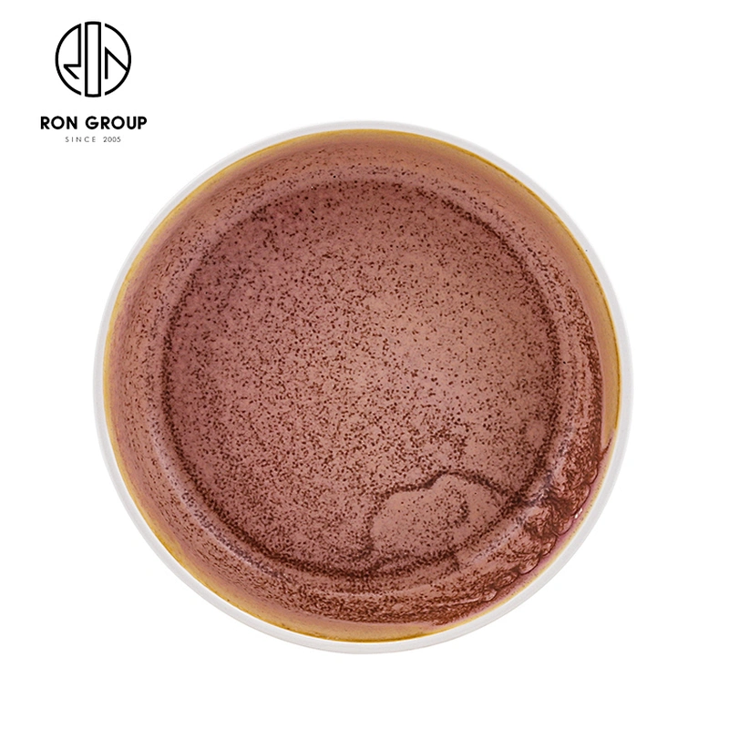Restaurant Round Shape Ceramic Simple Straight Edge Soup Plate