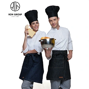 Wholesale Waiter Waitress Kitchen Denim Apron For Restaurant