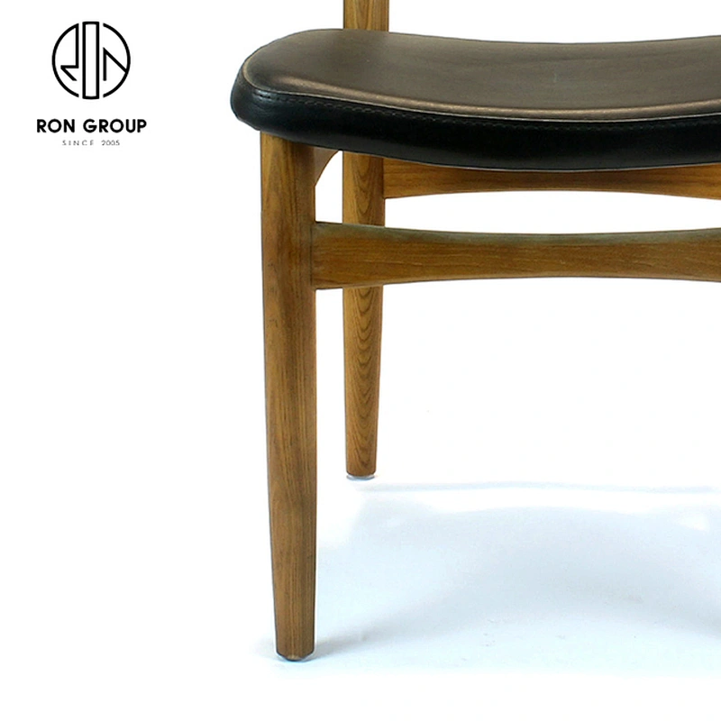 New Design Walnut Ash Solid Wood Lounge Horn Elbow Dining Room Chair