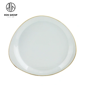 1.04 Kg Retsaraunt Random Cyan Created Ceramic Dishes Shallow Plate