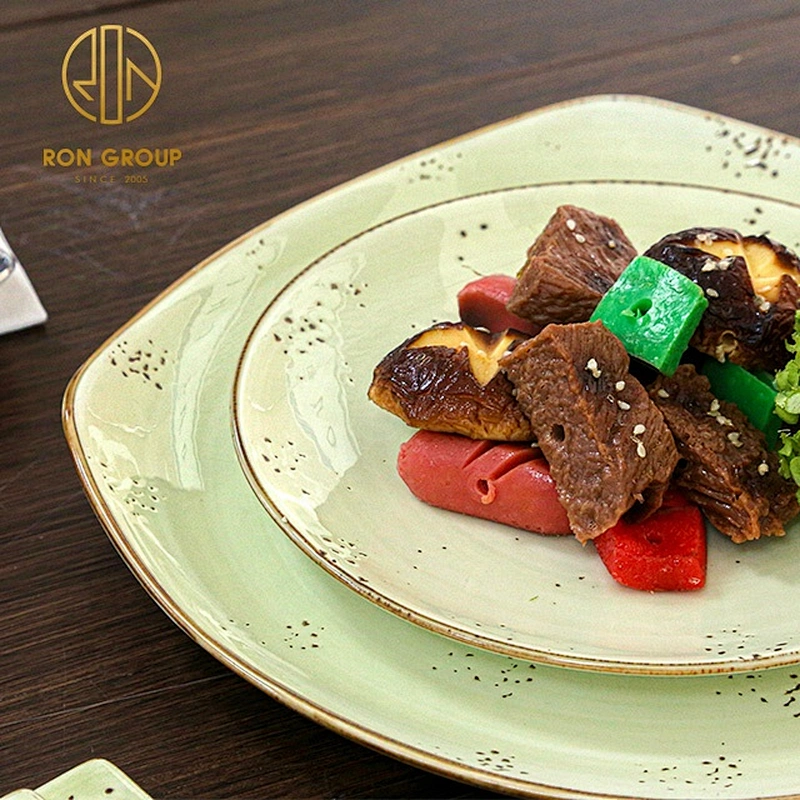 Large Capacity Restaurant Eco Friendly Custom Porcelain Plates