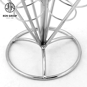 Stainless Steel Three Cone Snack French Fry Chip Cone Holder Finger Stand