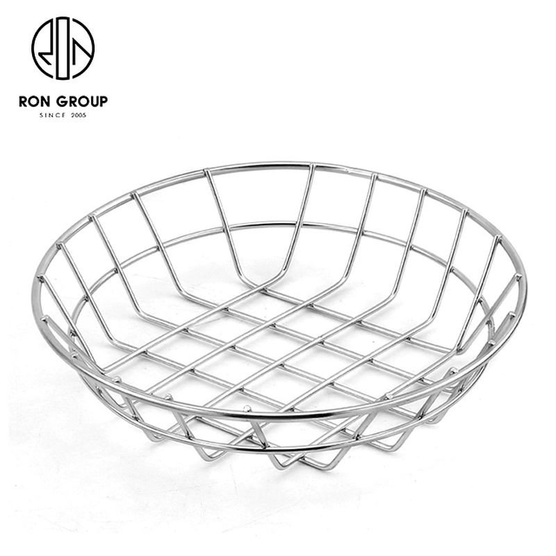 Popular Kitchen Tool Fruit Storage Stainless Steel Round Bread Basket