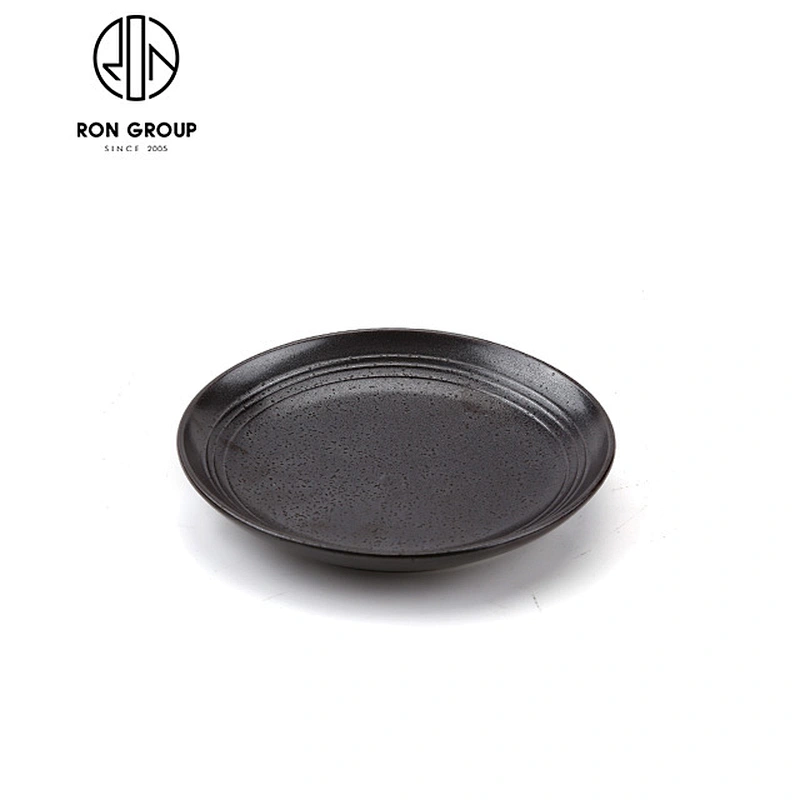 Custom restaurant black boat-shaped dinner plate