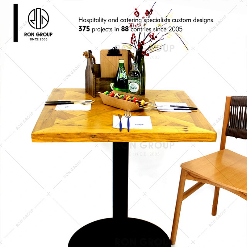 Hot Sale Vintage Restaurant Coffee Shop Wooden Dining Table Top