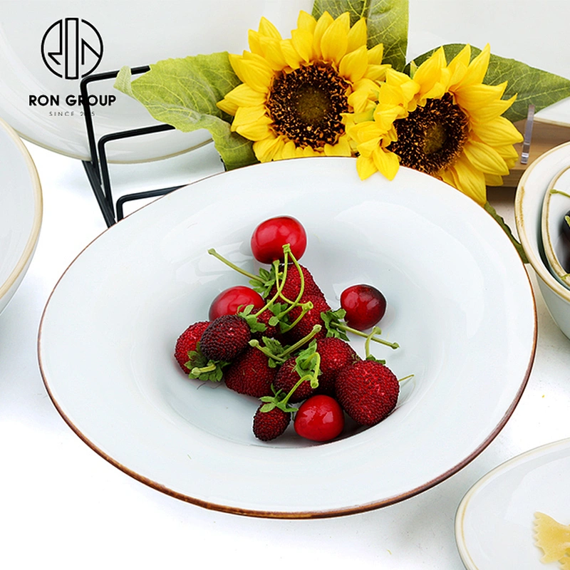 New Design Dinnerware Restaurant Round Ceramic Dishes Soup Plate