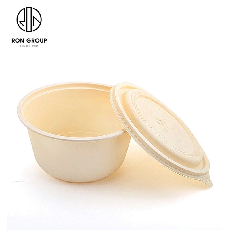 Disposable Take Away Cornstarch Corn Starch Packing Lid Round Packing Bowl For Restaurant