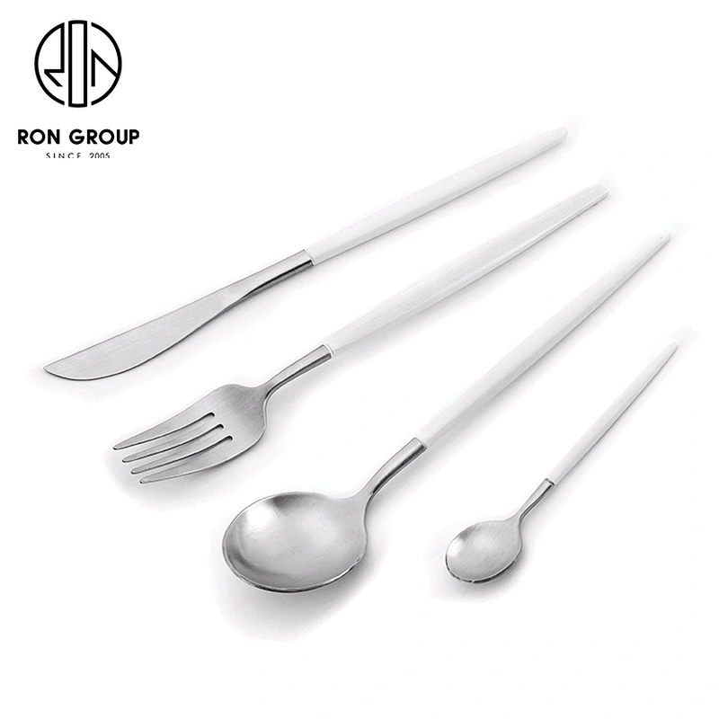Wedding Restaurant Gold And Blue Stainless Steel Cutlery Knife Spoon And Fork Set