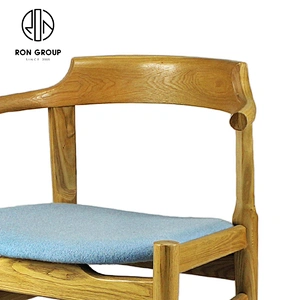 Simple Leather Design Economic Dining Solid Wood Chair For Outdoor Balcony