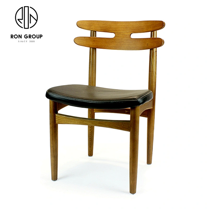 New Design Walnut Ash Solid Wood Lounge Horn Elbow Dining Room Chair