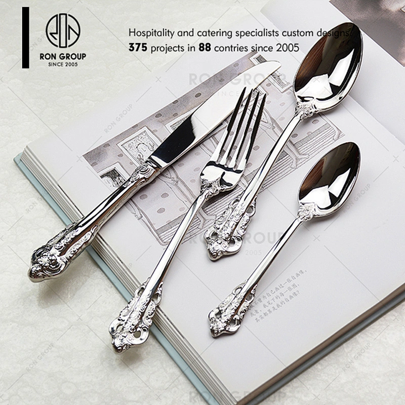 Silver Stainless Steel Spoons Forks Knives Restaurant Cutlery Set