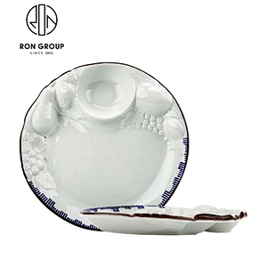 12 Inch Chinese Restaurant Unique Ceramic Dinner Plates