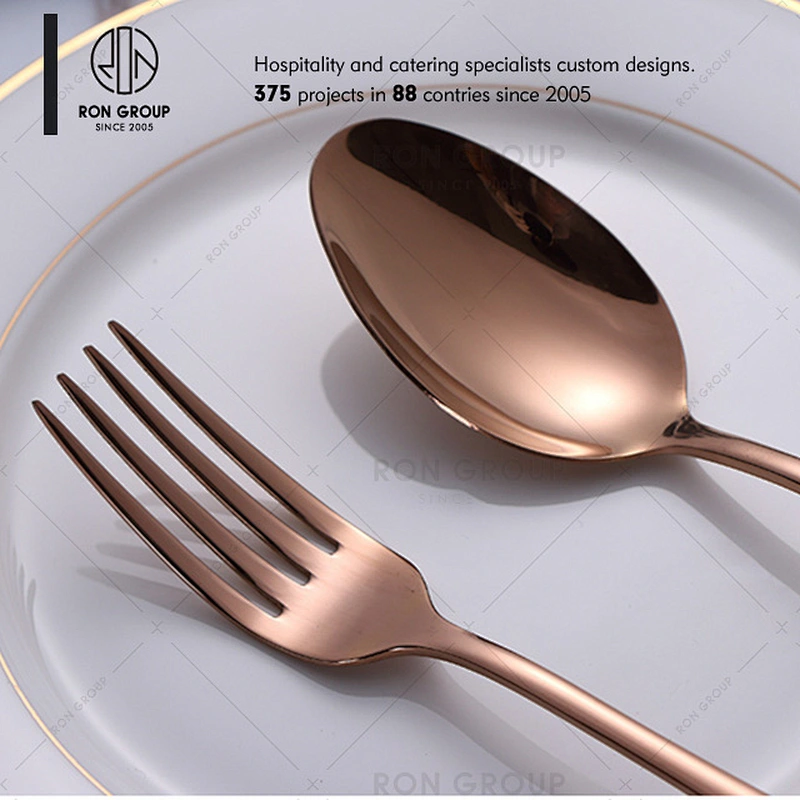 Good Quality Rose Gold Flatware For Restaurant Hotel