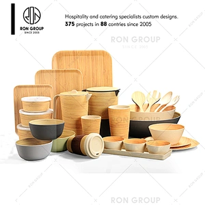 Bamboo Fiber Table Set Dining Plate and Bowel for Restaurant