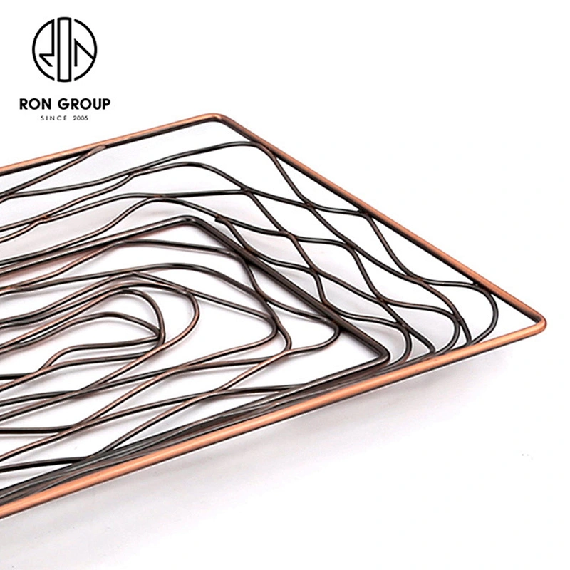 Muti-Purpose Metal Wire Storage Copper Square Basket For Restaurant Kitchen