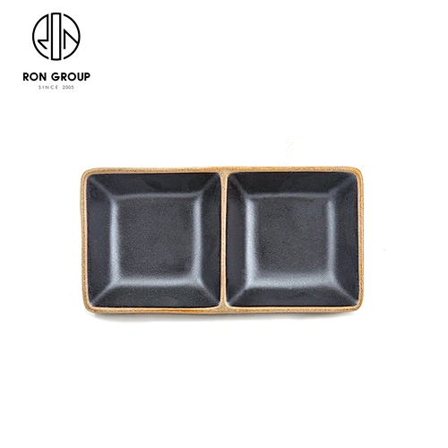 Wholesale Banquet Wedding Creative Vinegar Sugar Two Lattice Sauce Dish