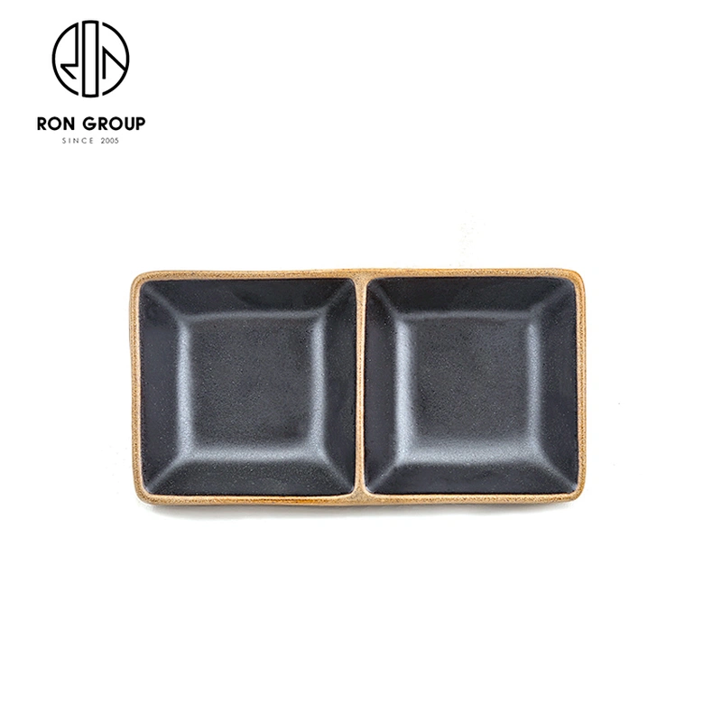 Wholesale Banquet Wedding Creative Vinegar Sugar Two Lattice Sauce Dish
