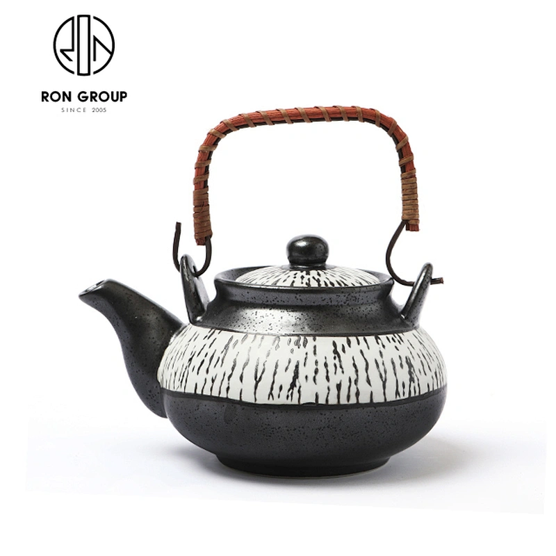 Hot Selling Hotel Japanese Black Ceramic Tea Set Portable Teapot