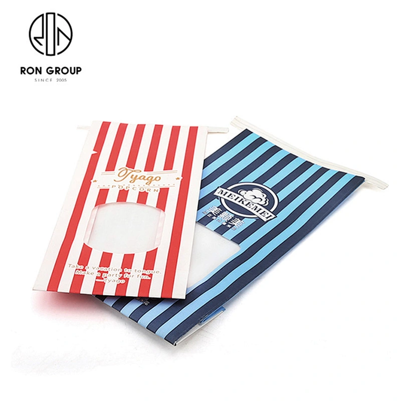 Restaurant Use Food Packaging White Coated Kraft Paper Bags With Front Window