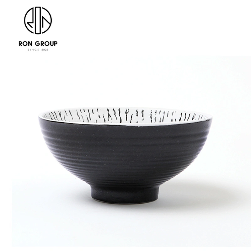 New Design Ceramic Soup Rice Food Bowl 5'' Noodle Round Bowl For Restaurant