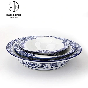 Wholesale Chinese Blue White Porcelain Round Noodle Bowls