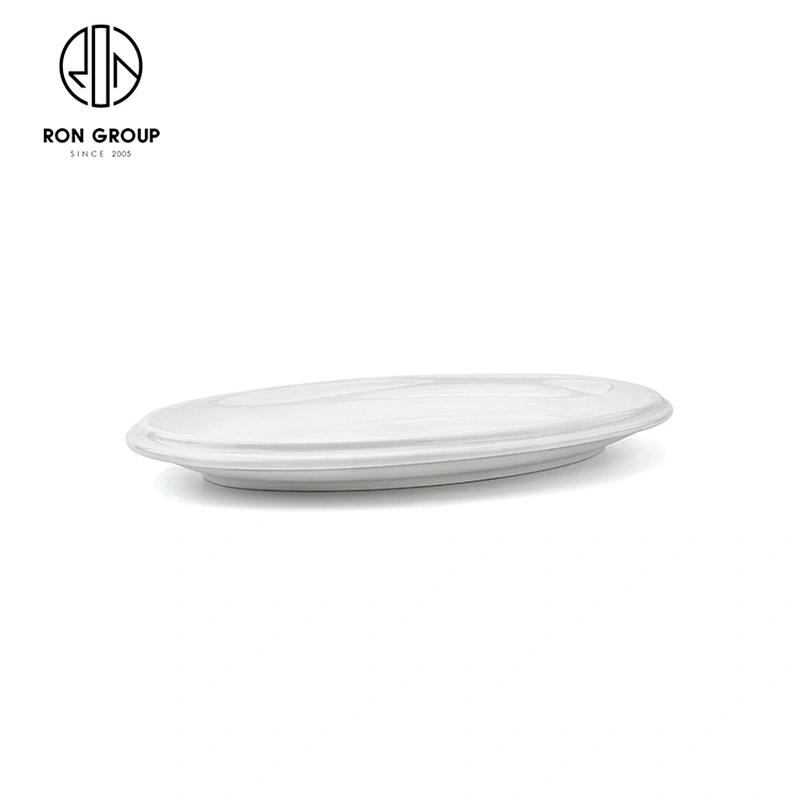 High Quality Restaurant Hotel Porcelain Food Serving White Oval Plate