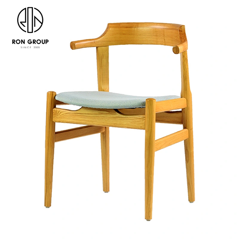 Simple Leather Design Economic Dining Solid Wood Chair For Outdoor Balcony