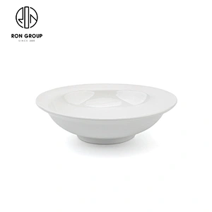 Wholesale Restaurant Hotel Tableware 8 Inch White Porcelain Soup Bowl