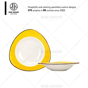 Wholesale Restaurant Ceramic Flat Plate With Handle