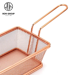 High Quality Kitchen Accessories Metal Weave Fries Serving Basket