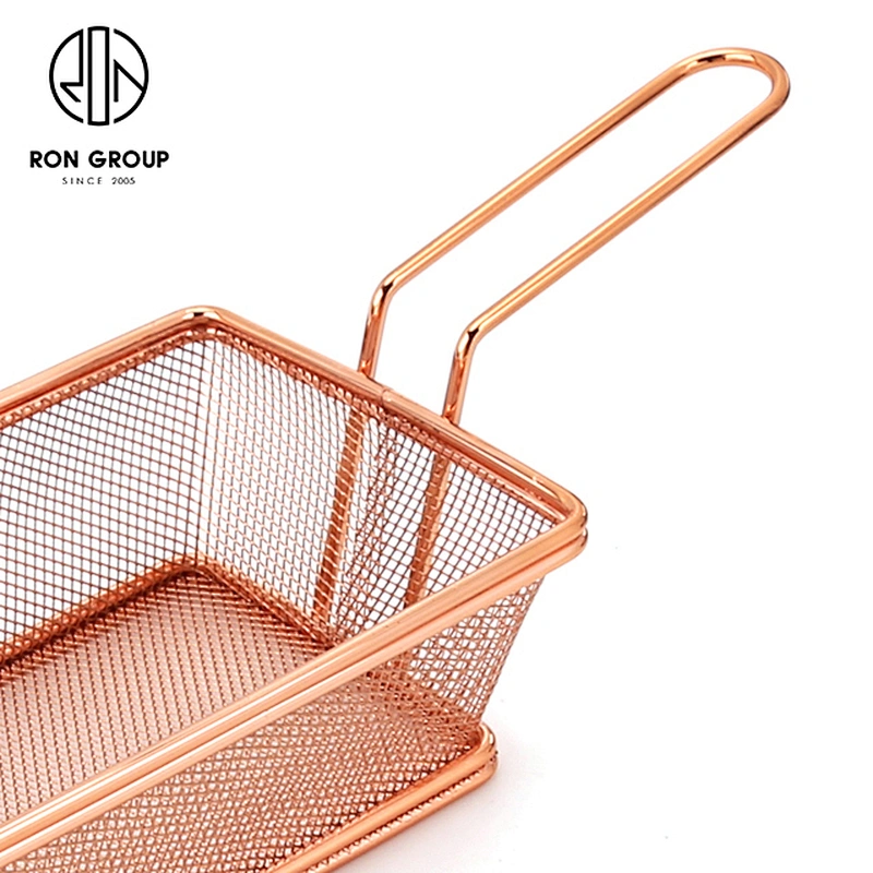 High Quality Kitchen Accessories Metal Weave Fries Serving Basket