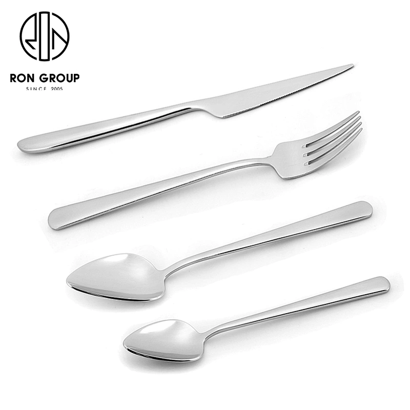 Wedding Restaurant Tableware Silver Pink Cutlery Set Stainless Steel Flatware