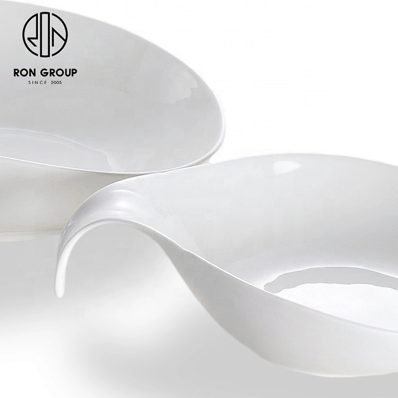 Hot Sell Exquisite White Ceramic Muskmelon Bowl For Restaurant
