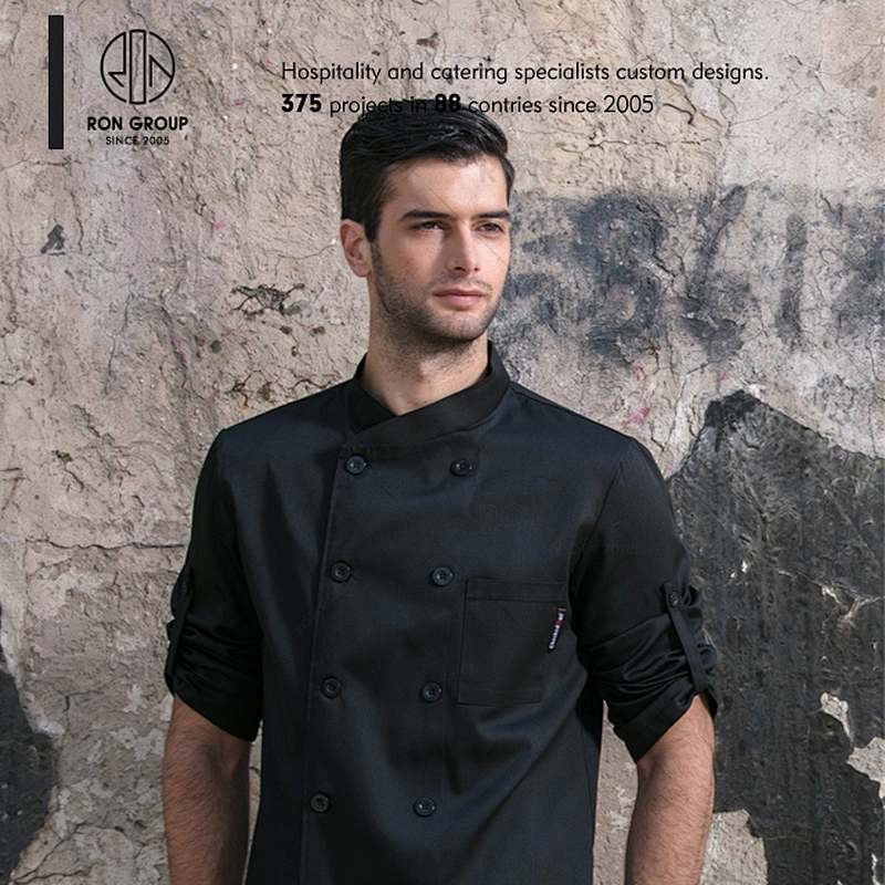 Custom restaurant hotel kitchen white fabric chef coat