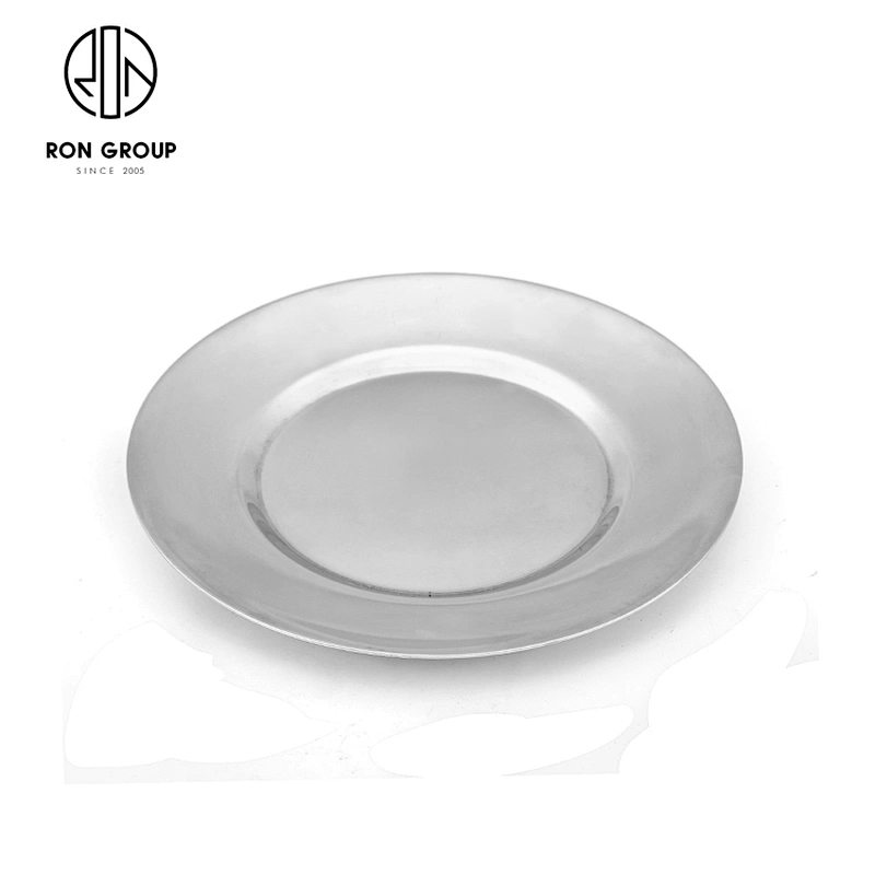 Restaurant Various Sizes Silver Catering Plate Round Shallow Plate