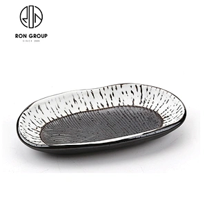 Creative Dinnerware Plate Small Ceramic Oval Plate For Hotel Restaurant