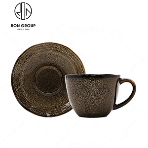 Wholesale Restaurant Brown Ceramic Salad Bowl Salad Plate