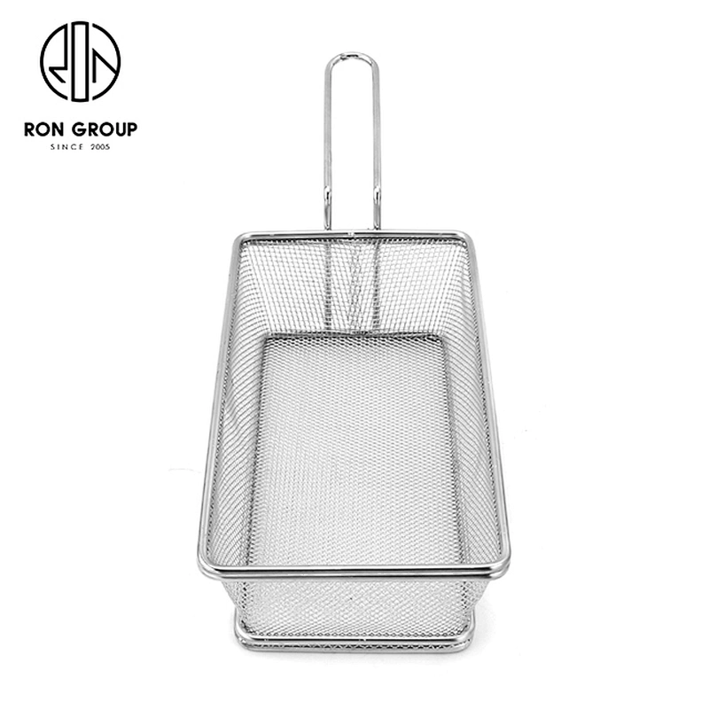Wholesale Metal Weave With Metal Handle Kitchen Accessories Deep Fry Basket