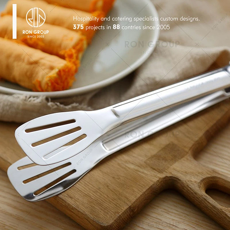 Kitchen Stainless Steel Thickened Tongs Long handle Food Clip