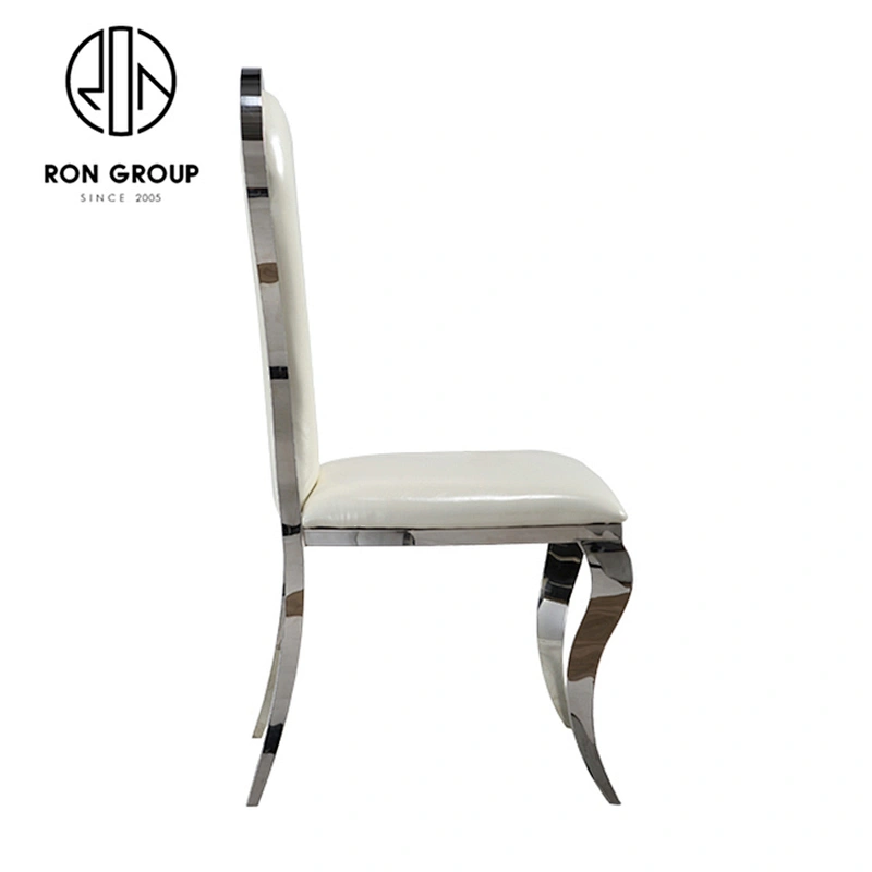 Chinese Luxury Dining Restaurant Gold Stainless Steel Wedding Chair